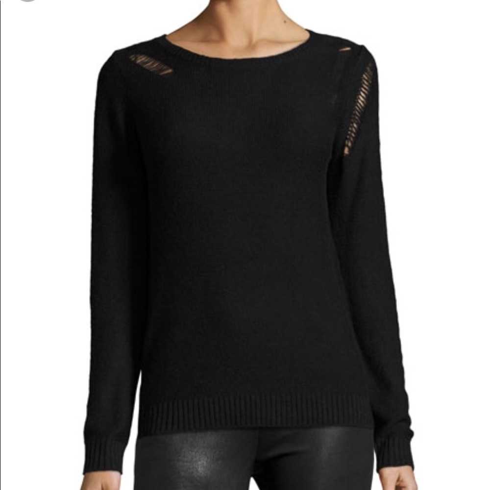NWT Zero Degree Celsius-  XS Black Slashed Sweater